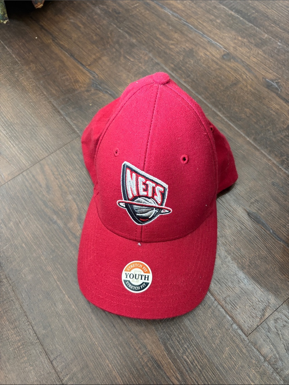 NBA Youth Red Nets Logo Baseball Cap